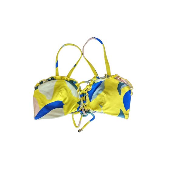 Maaji Dolly Reversible Swim Top Begonia Lace Up Corset Womens Small Bikini Blue - Picture 1 of 6